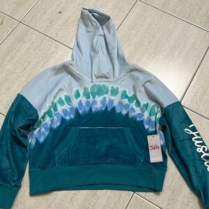 NWT Justice hoodie very soft velvet size 7/8 years